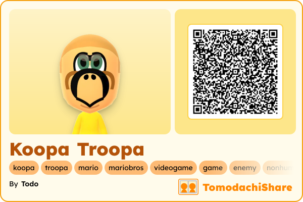 Koopa Troopa, a female Mii  with tags: koopa, troopa, mario, mariobros, videogame, game, enemy, nonhuman