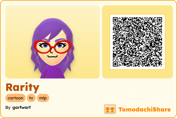 Rarity, a female Mii  with tags: cartoon, tv, mlp