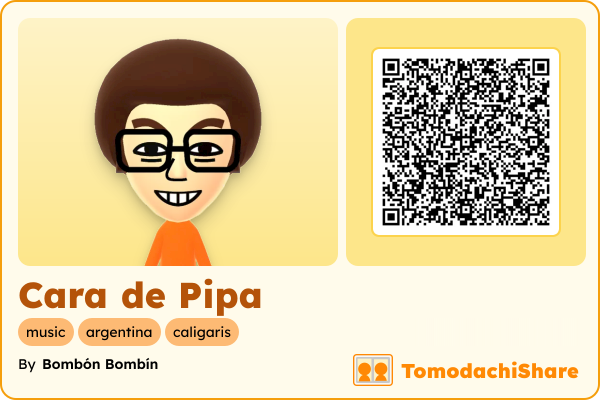 Cara de Pipa, a male Mii  with tags: music, argentina, caligaris