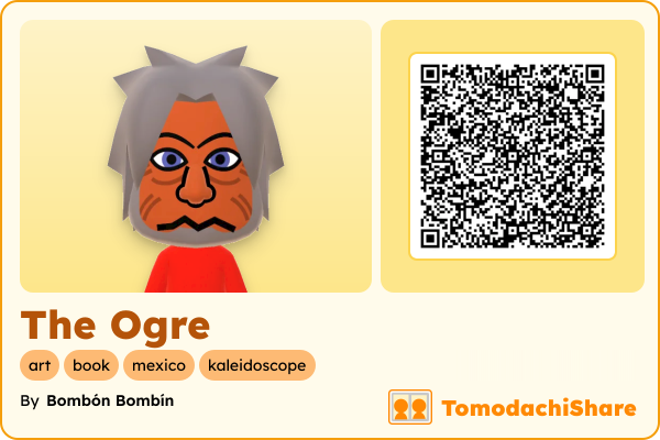 The Ogre, a male Mii  with tags: art, book, mexico, kaleidoscope