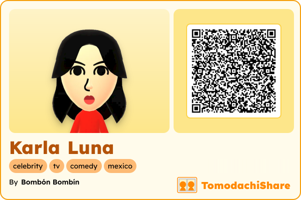 Karla Luna, a female Mii  with tags: celebrity, tv, comedy, mexico