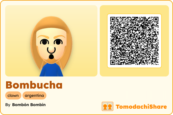 Bombucha, a male Mii  with tags: clown, argentina