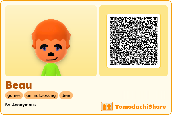 Beau, a male Mii  with tags: games, animalcrossing, deer
