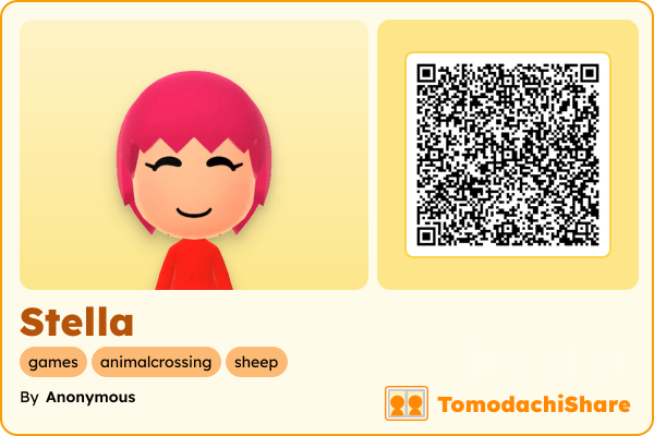 Stella, a female Mii  with tags: games, animalcrossing, sheep