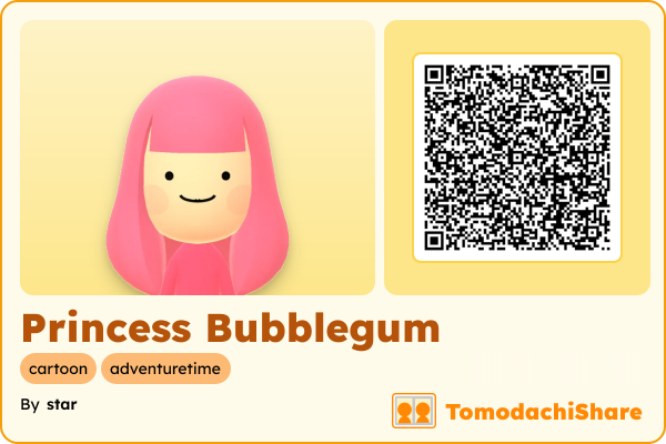 Princess Bubblegum, a female Mii  with tags: cartoon, adventuretime