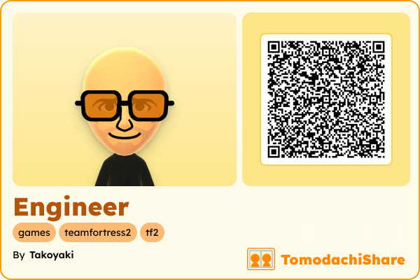 Engineer, a male Mii  with tags: games, teamfortress2, tf2
