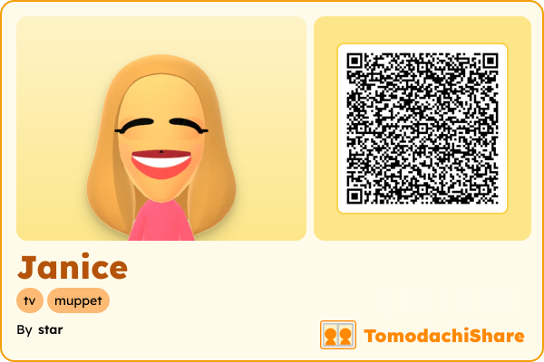 Janice, a male Mii  with tags: tv, muppet