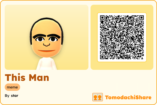 This Man, a female Mii  with tags: meme