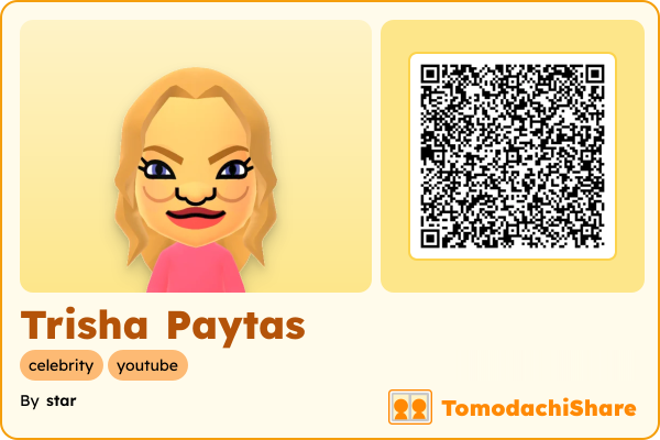 Trisha Paytas, a female Mii  with tags: celebrity, youtube