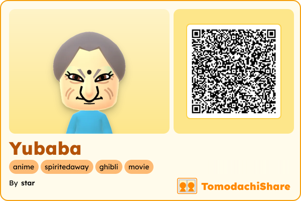 Yubaba, a female Mii  with tags: anime, spiritedaway, ghibli, movie