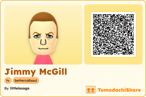Jimmy McGill, a male Mii  with tags: tv, bettercallsaul