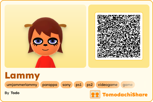 Lammy, a female Mii  with tags: umjammerlammy, parappa, sony, ps1, ps2, videogame, game