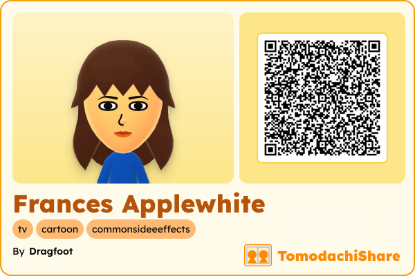 Frances Applewhite, a female Mii  with tags: tv, cartoon, commonsideeeffects