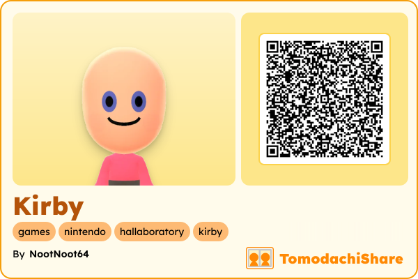 Kirby, a male Mii  with tags: games, nintendo, hallaboratory, kirby