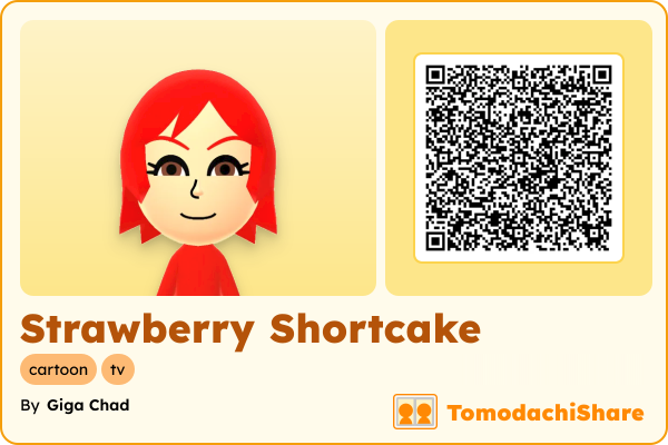 Strawberry Shortcake, a female Mii  with tags: cartoon, tv