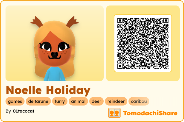 Noelle Holiday, a female Mii  with tags: games, deltarune, furry, animal, deer, reindeer, caribou