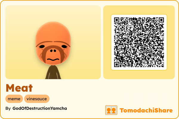 Meat, a female Mii  with tags: meme, vinesauce