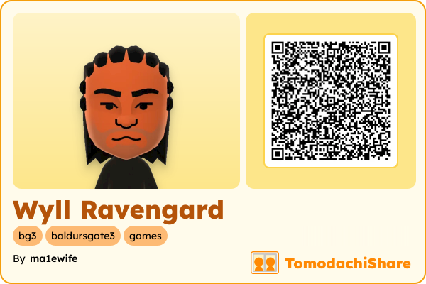 Wyll Ravengard, a male Mii  with tags: bg3, baldursgate3, games