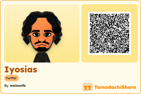 Iyosias, a male Mii  with tags: twitter