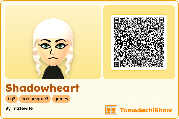 Shadowheart, a male Mii  with tags: bg3, baldursgate3, games