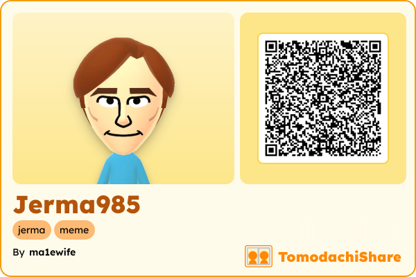 Jerma985, a male Mii  with tags: jerma, meme
