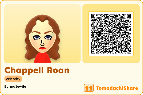 Chappell Roan, a female Mii  with tags: celebrity