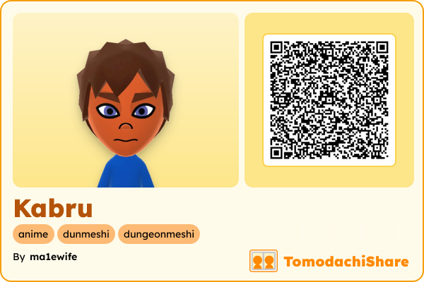 Kabru, a female Mii  with tags: anime, dunmeshi, dungeonmeshi