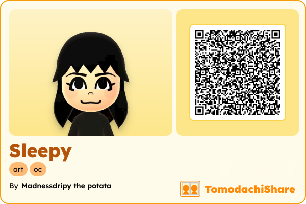 Sleepy, a female Mii  with tags: art, oc