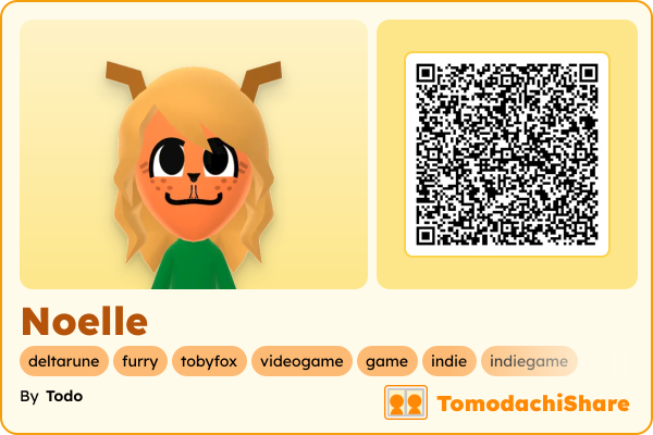 Noelle, a female Mii  with tags: deltarune, furry, tobyfox, videogame, game, indie, indiegame
