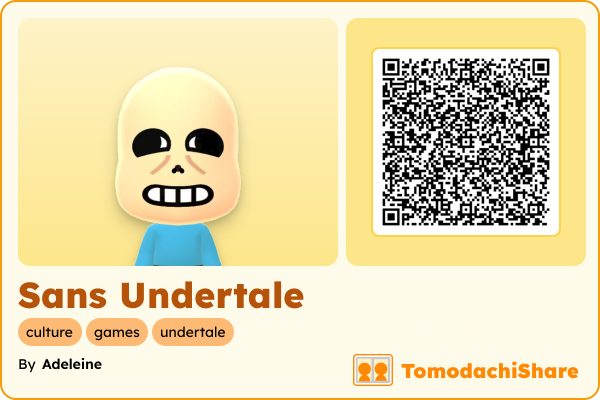 Sans Undertale, a male Mii  with tags: culture, games, undertale
