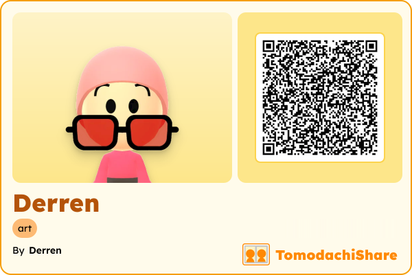 Derren, a male Mii  with tags: art