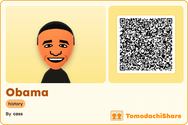 Obama, a male Mii  with tags: history
