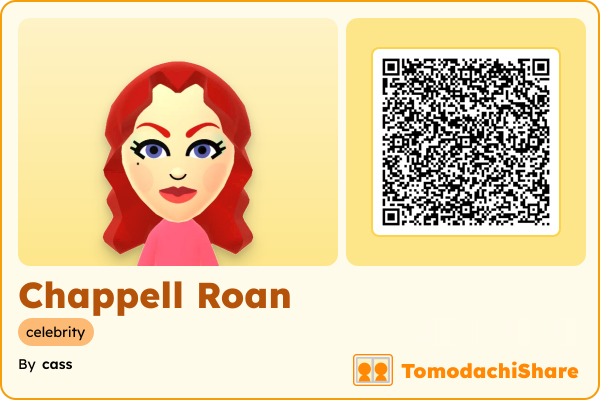 Chappell Roan, a male Mii  with tags: celebrity
