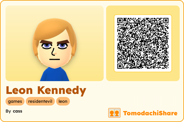 Leon Kennedy, a male Mii  with tags: games, residentevil, leon