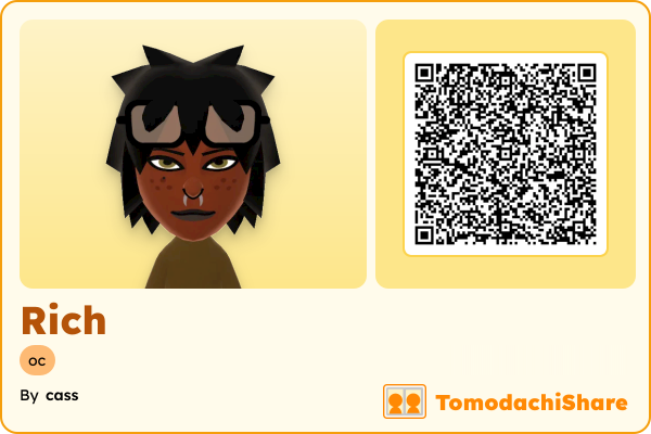Rich, a male Mii  with tags: oc