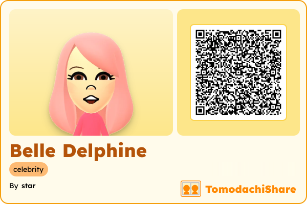 Belle Delphine, a female Mii  with tags: celebrity