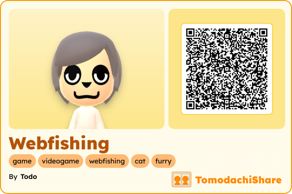 Webfishing, a male Mii  with tags: game, videogame, webfishing, cat, furry
