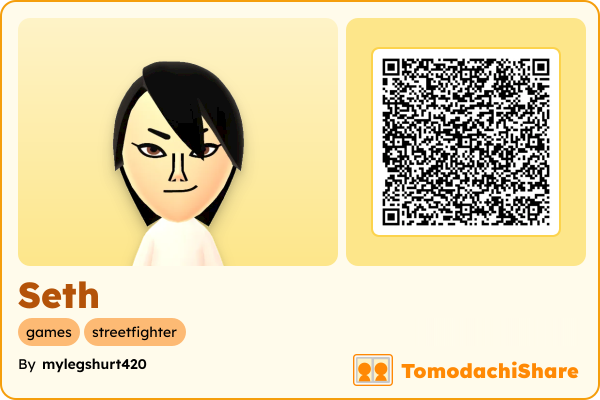 Seth, a female Mii  with tags: games, streetfighter