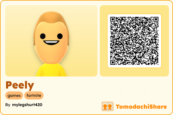 Peely, a male Mii  with tags: games, fortnite
