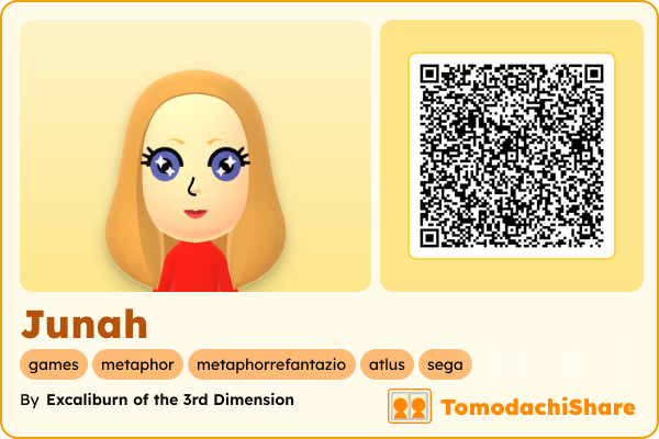 Junah, a female Mii  with tags: games, metaphor, metaphorrefantazio, atlus, sega