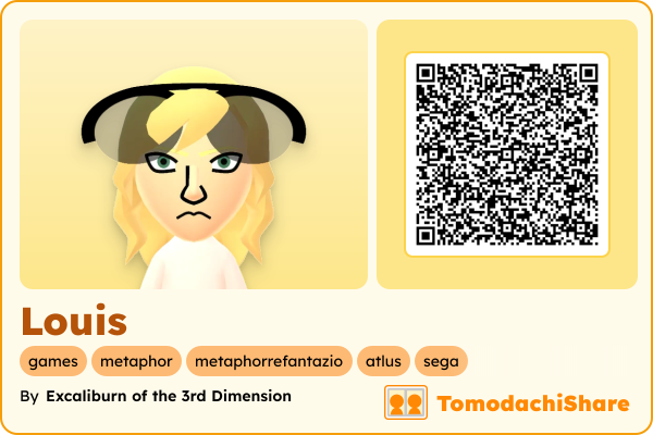 Louis, a male Mii  with tags: games, metaphor, metaphorrefantazio, atlus, sega