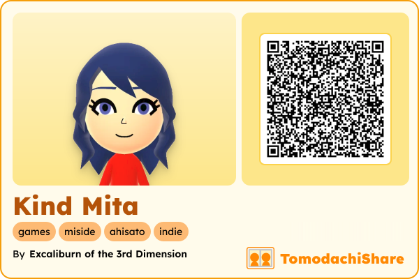 Kind Mita, a female Mii  with tags: games, miside, ahisato, indie
