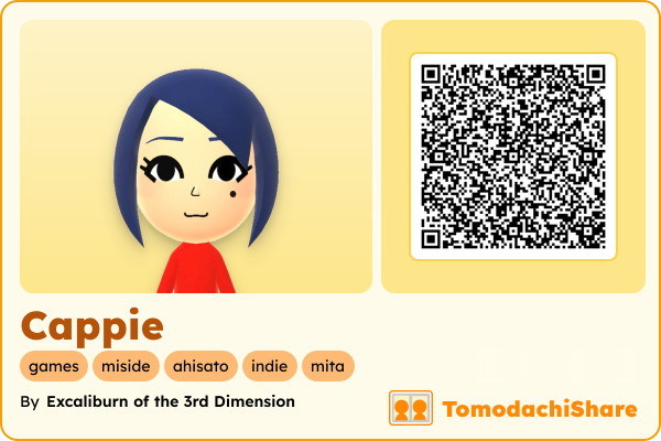 Cappie, a female Mii  with tags: games, miside, ahisato, indie, mita