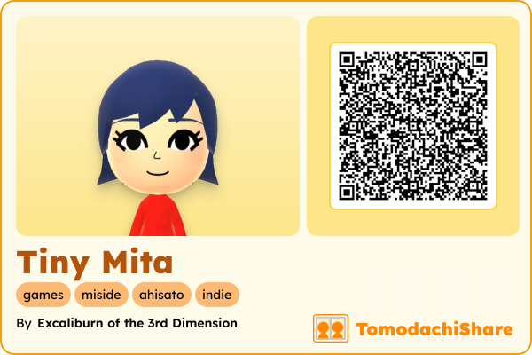 Tiny Mita, a female Mii  with tags: games, miside, ahisato, indie