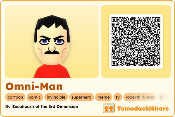 Omni-Man, a male Mii  with tags: cartoon, comic, invincible, superhero, meme, tv, robertkirkman, primevideo