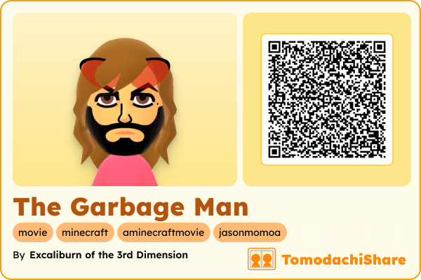 The Garbage Man, a female Mii  with tags: movie, minecraft, aminecraftmovie, jasonmomoa