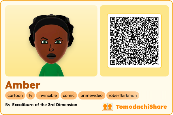 Amber, a female Mii  with tags: cartoon, tv, invincible, comic, primevideo, robertkirkman