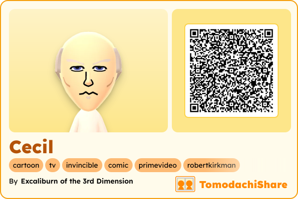 Cecil, a male Mii  with tags: cartoon, tv, invincible, comic, primevideo, robertkirkman