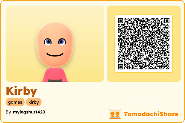 Kirby, a male Mii  with tags: games, kirby