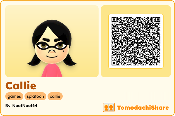 Callie, a female Mii  with tags: games, splatoon, callie